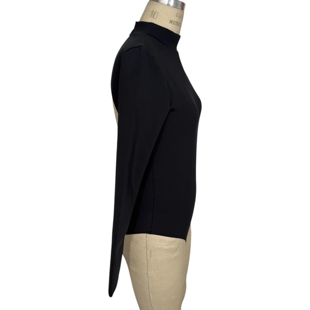 NEW Redemption Athletix Black Bodysuit Swimsuit Womens L  Long Sleeve Open Back